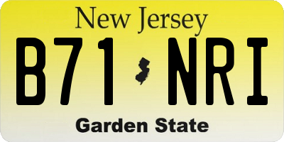 NJ license plate B71NRI