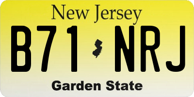 NJ license plate B71NRJ