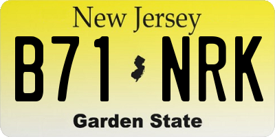 NJ license plate B71NRK