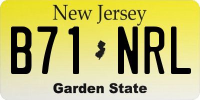 NJ license plate B71NRL