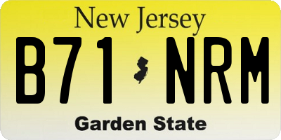 NJ license plate B71NRM