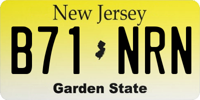 NJ license plate B71NRN