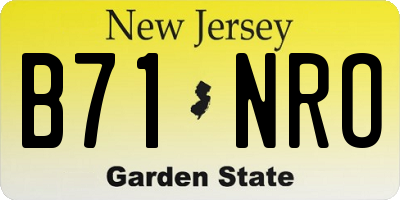 NJ license plate B71NRO