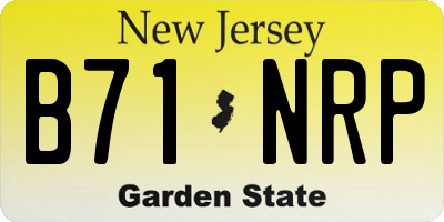 NJ license plate B71NRP