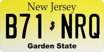 NJ license plate B71NRQ
