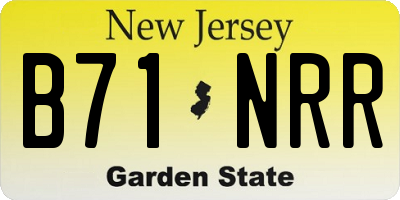NJ license plate B71NRR