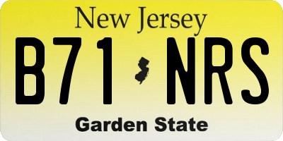 NJ license plate B71NRS