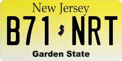 NJ license plate B71NRT