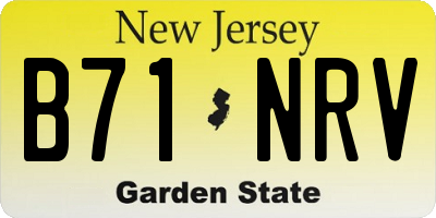 NJ license plate B71NRV