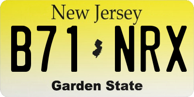 NJ license plate B71NRX