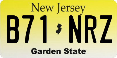 NJ license plate B71NRZ