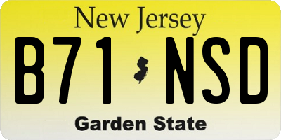 NJ license plate B71NSD