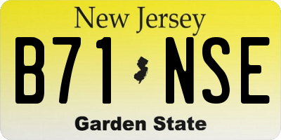 NJ license plate B71NSE