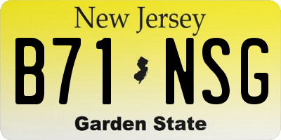 NJ license plate B71NSG