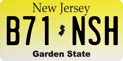 NJ license plate B71NSH