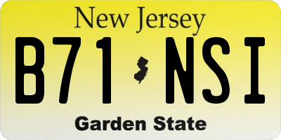 NJ license plate B71NSI