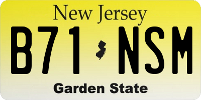 NJ license plate B71NSM