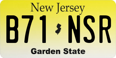 NJ license plate B71NSR