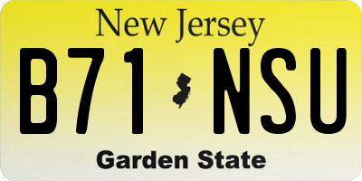 NJ license plate B71NSU