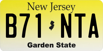 NJ license plate B71NTA