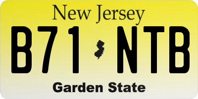 NJ license plate B71NTB