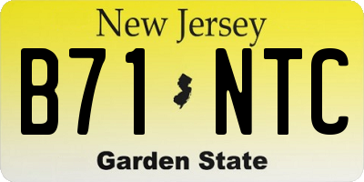 NJ license plate B71NTC