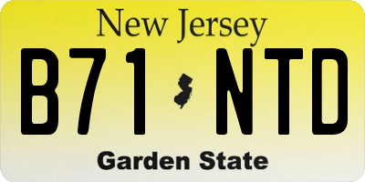 NJ license plate B71NTD
