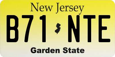 NJ license plate B71NTE