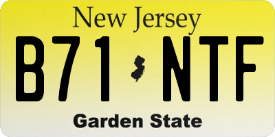 NJ license plate B71NTF