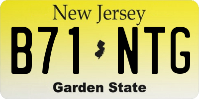 NJ license plate B71NTG
