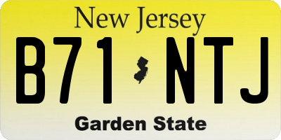 NJ license plate B71NTJ