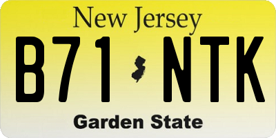 NJ license plate B71NTK