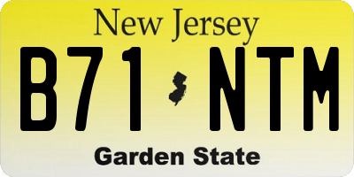 NJ license plate B71NTM