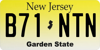 NJ license plate B71NTN