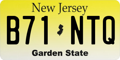 NJ license plate B71NTQ