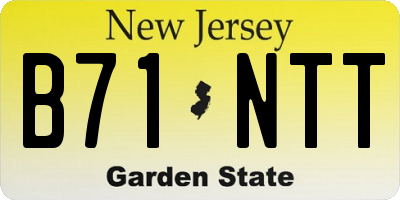 NJ license plate B71NTT