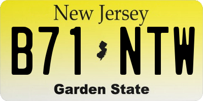 NJ license plate B71NTW