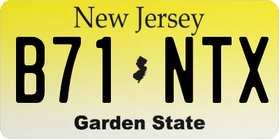 NJ license plate B71NTX