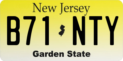 NJ license plate B71NTY