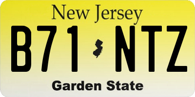 NJ license plate B71NTZ