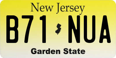 NJ license plate B71NUA