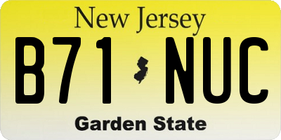 NJ license plate B71NUC