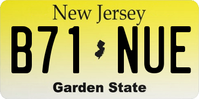NJ license plate B71NUE