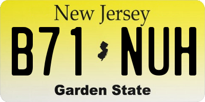 NJ license plate B71NUH