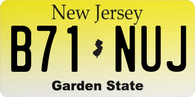 NJ license plate B71NUJ