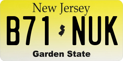 NJ license plate B71NUK