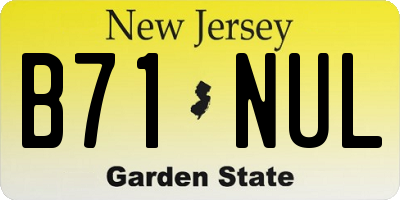 NJ license plate B71NUL