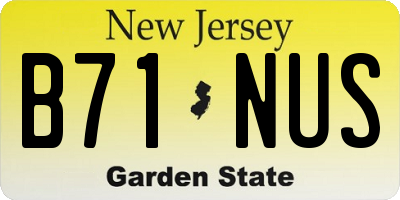 NJ license plate B71NUS