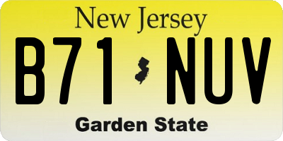 NJ license plate B71NUV