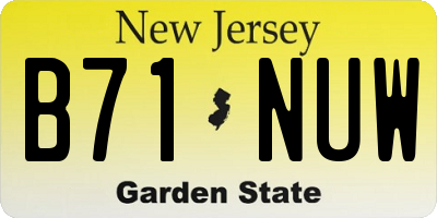 NJ license plate B71NUW